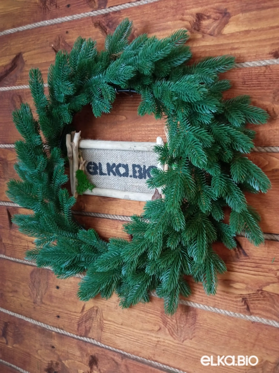 Новогодний венок Зеленая хвоя 55 см-В531