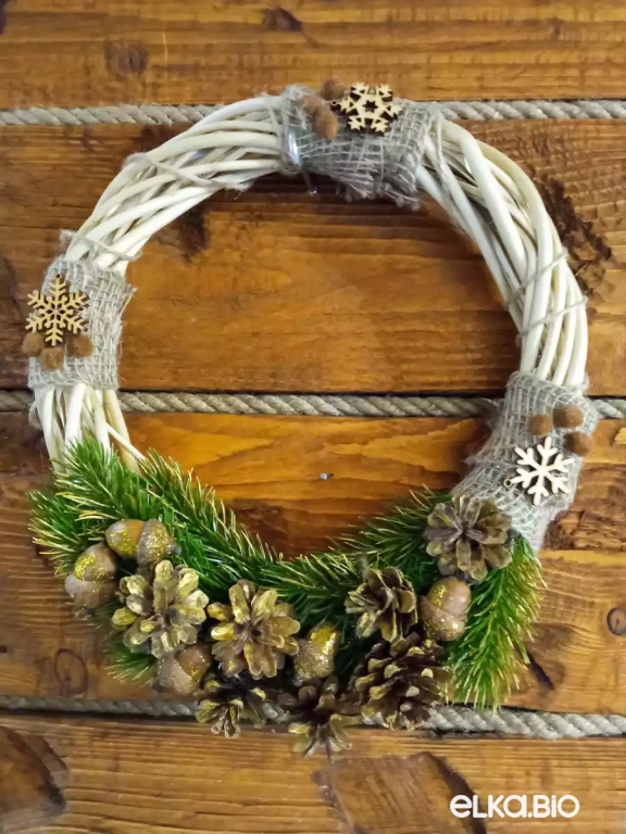 Венок декоративный из лозы Золотая лоза Т42-В71