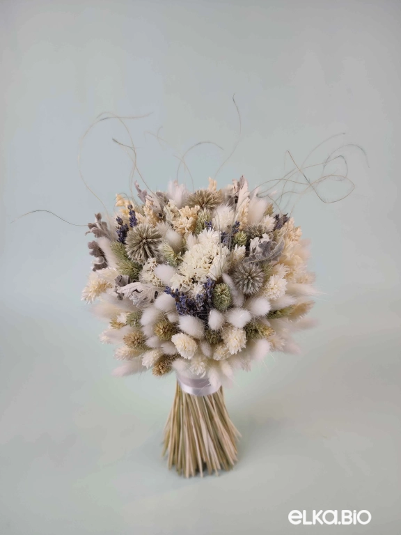 Статица в букете с лагурусом и лавандой А197-B112
