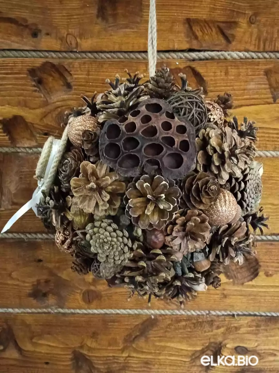 Декоративный шар из природного материала Грация Т74-В36