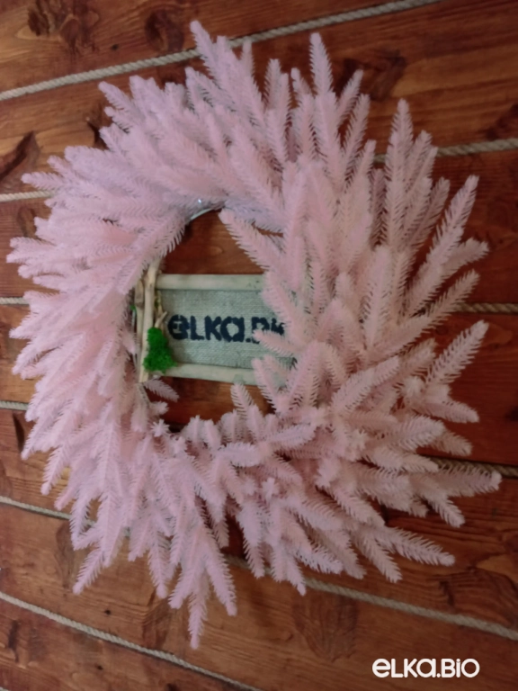 Новогодний венок Розовая хвоя 60 см-В530