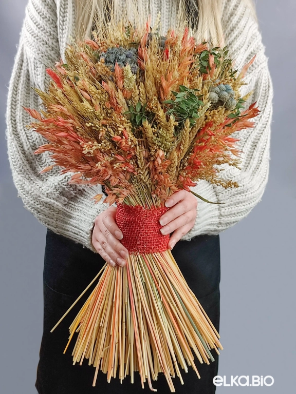 Большой букет из пшеницы, просо и рускуса Б69-B105
