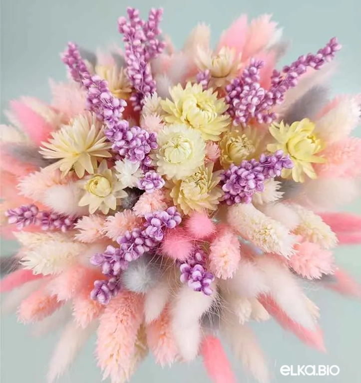 Букет цветов из розовых сухоцветов А129-B103