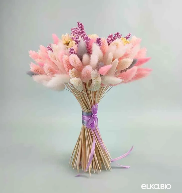 Букет цветов из розовых сухоцветов А129-B103