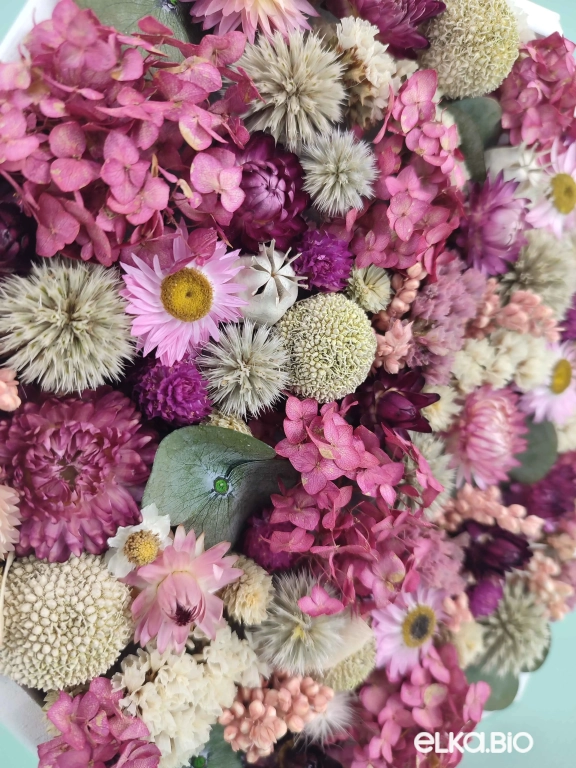 Стабилизированное панно с гортензией и эвкалиптом  А199-B112 Стабилизированное панно с гортензией и эвкалиптом  А199-B112