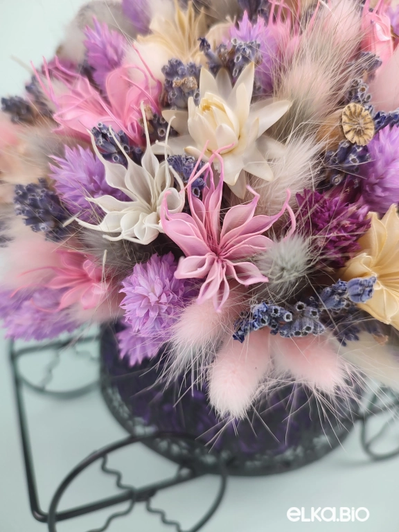 Сиреневая композиция с лавандой в кашпо Т211-B114