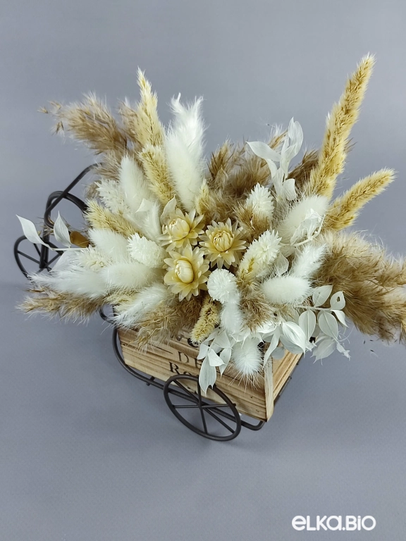 Велосипед с белыми сухоцветами А114-B101