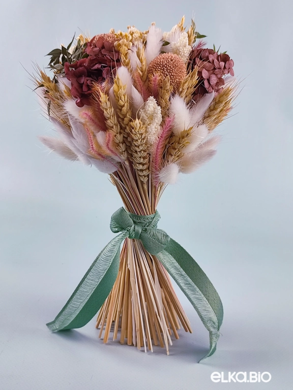 Букет из сухоцветов гортензии, лагуруса и пшеницы Ю79-B106 Букет из сухоцветов гортензии, лагуруса и пшеницы Ю79-B106