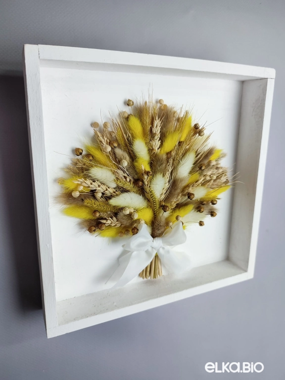 Панно на стену из лагуруса и пшеницы Т160-B103