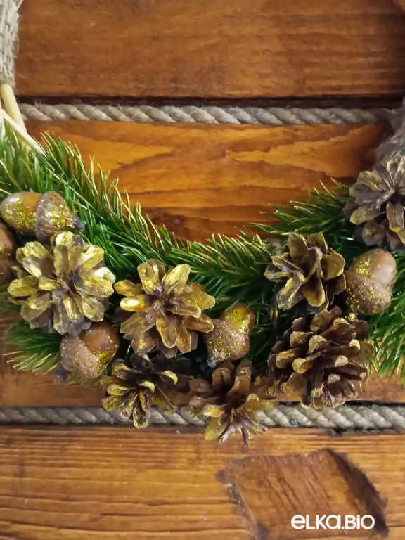 Венок декоративный из лозы Золотая лоза Т42-В71