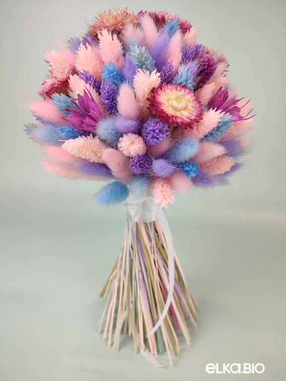 Букет из сухоцветов с розовым гелихризумом А194-B111