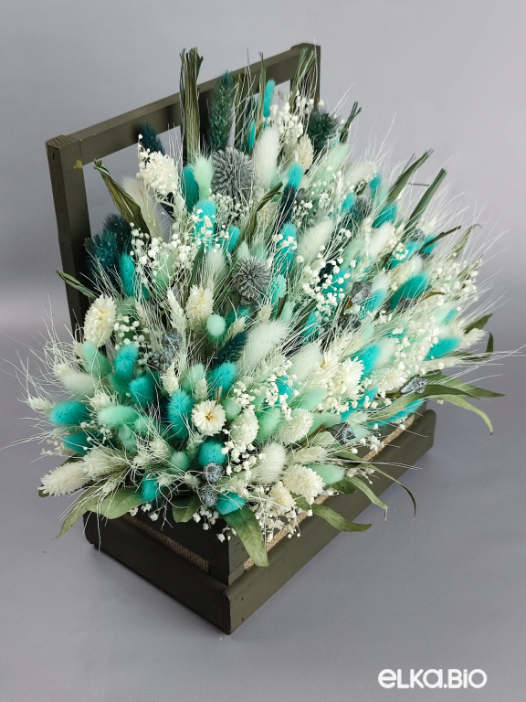 Композиция из лагуруса в ящике Т140-B101