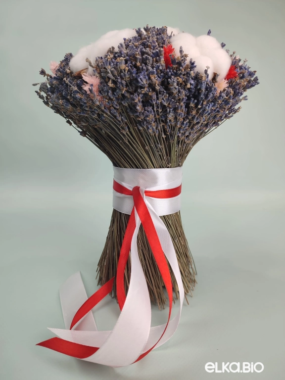 Букет из лаванды и хлопка А182-B116