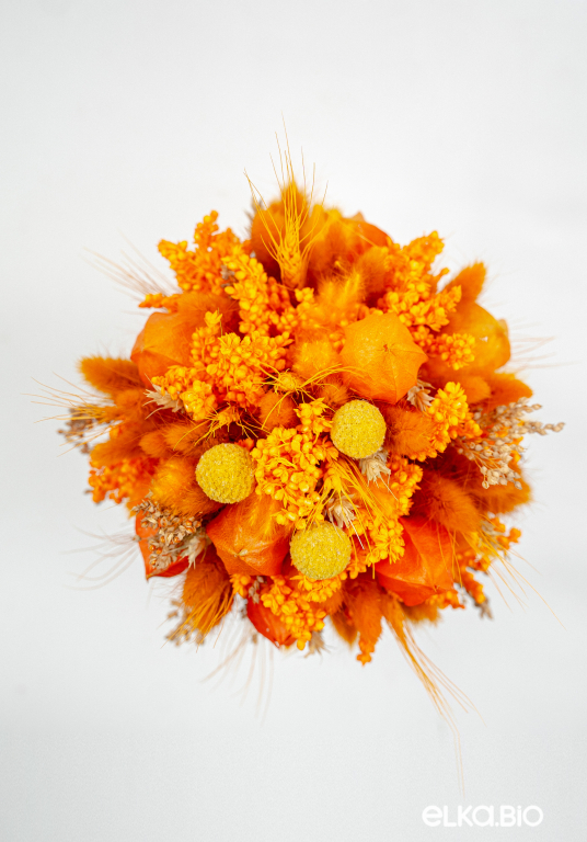 Букет из лагуруса, пшеницы и физалиса Б78-B108