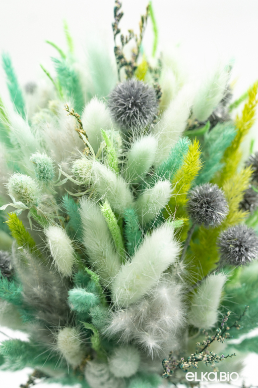 Бирюзовый букет с лагурусом и вейником Б178-B121