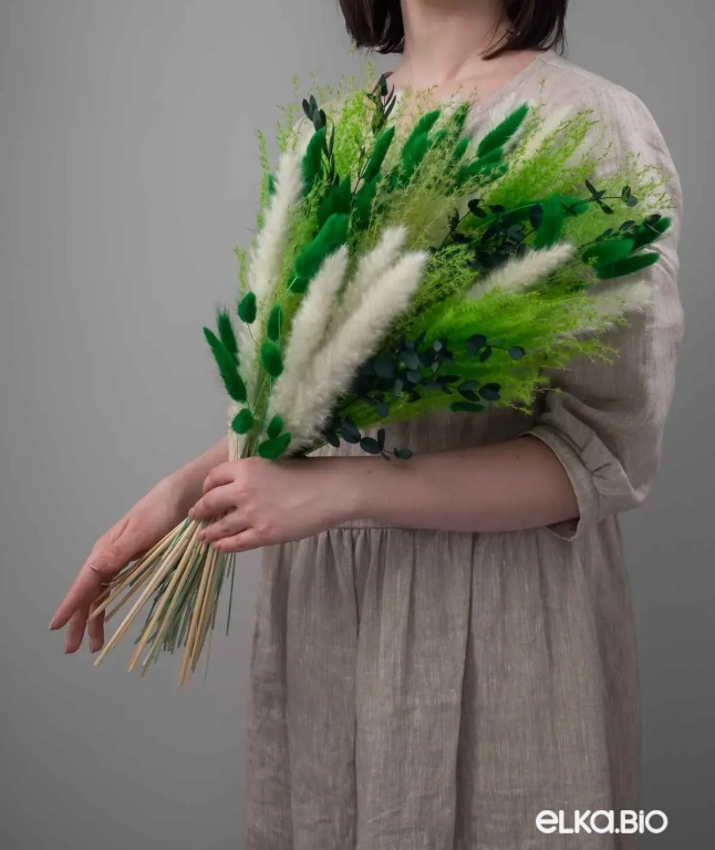 Сухоцветы эвкалипта, пампасной травы, мискантуса и лагуруса для декора. Набор М070