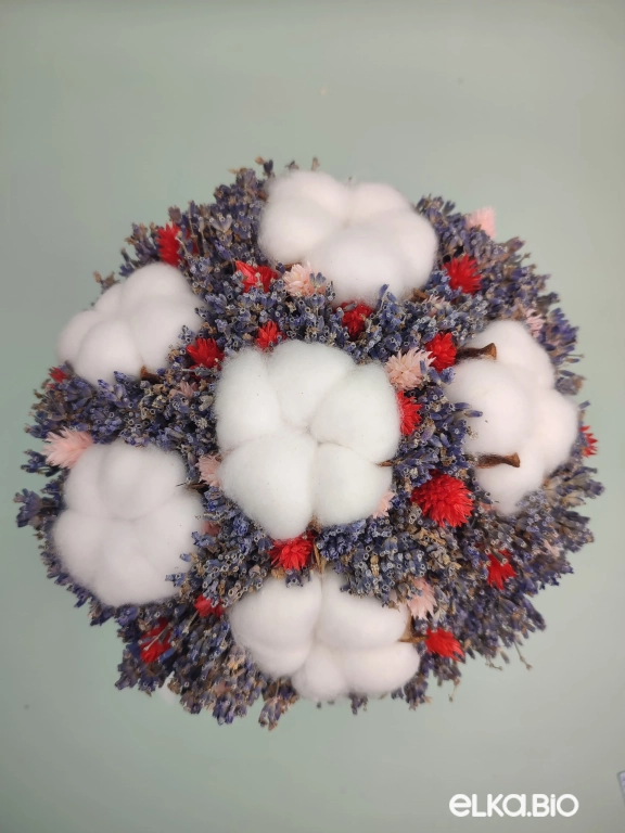 Букет из лаванды и хлопка А182-B116