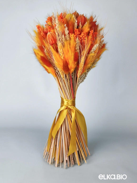 Букет из лагуруса, пшеницы и физалиса Б78-B108