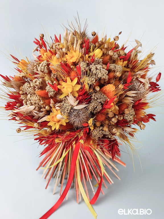 Букет из пшеницы, овса, гелихризума и лагуруса Т150-B104