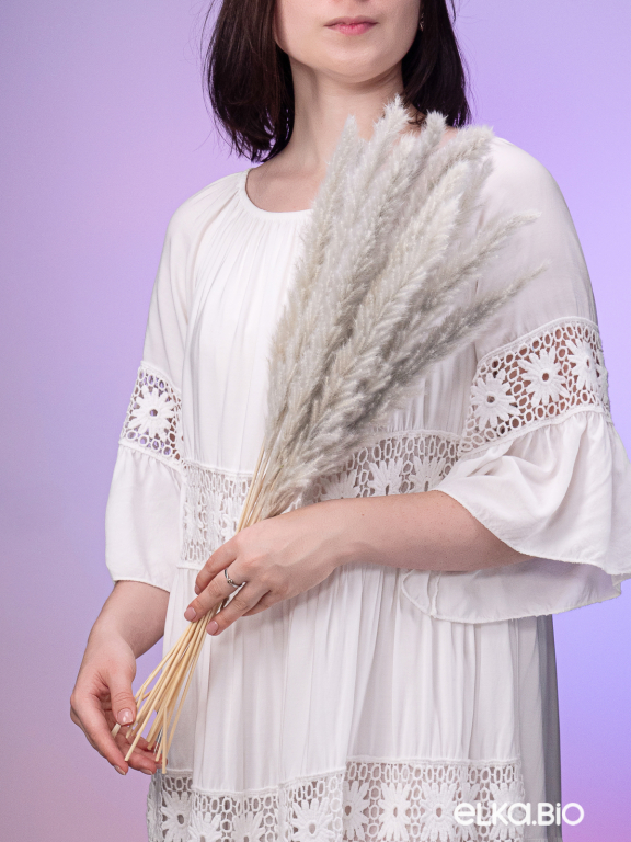 Трава сухоцвет пампас мини 90 шт. серый первый сорт