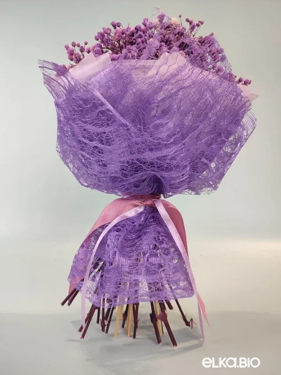 Cтабилизированный cиреневый букет из гипсофилы Б102-B111