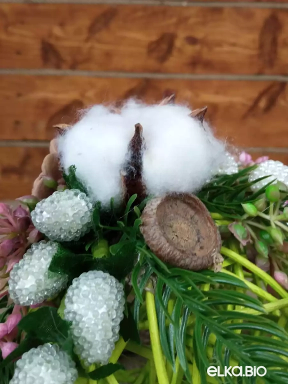 Декоративный шар из ротанга Сирень с ежевикой Б7-В56