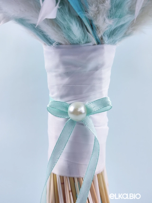 Букет цветов из хлопка и бирюзового фаляриса Т197-B109