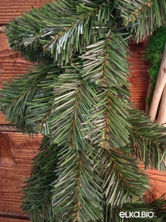 Венок новогодний Зеленая хвоя 70 см-B519