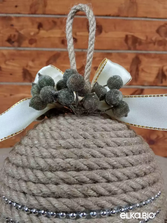 Декоративный шар из каната Снежный ком П71-В56