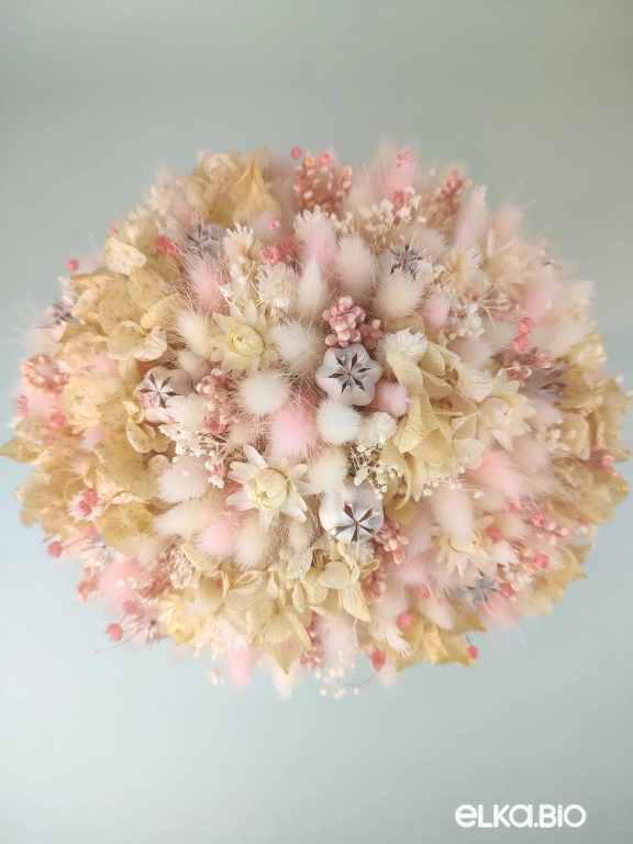 Стабилизированная композиция из сухоцветов с гортензией в корзине А176-B115