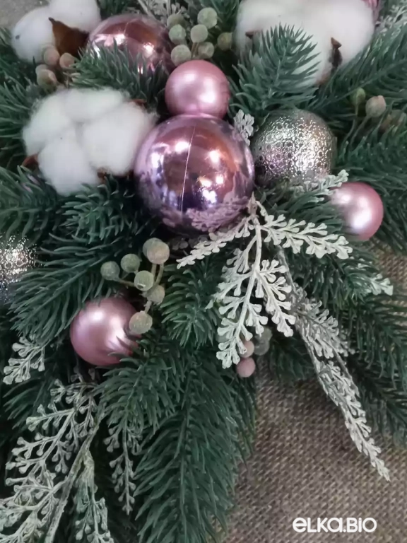 Декоративная композиция с цветком хлопка Сиреневое облако Ю8-В34