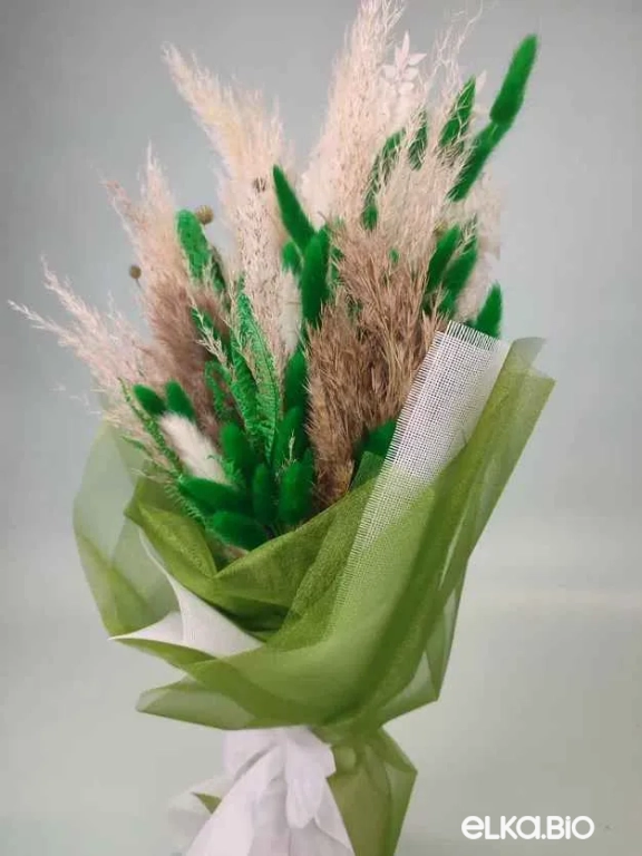 Букет из пампасной травы и лагуруса Б134-B116