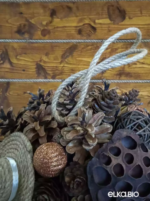 Декоративный шар из природного материала Грация Т74-В36