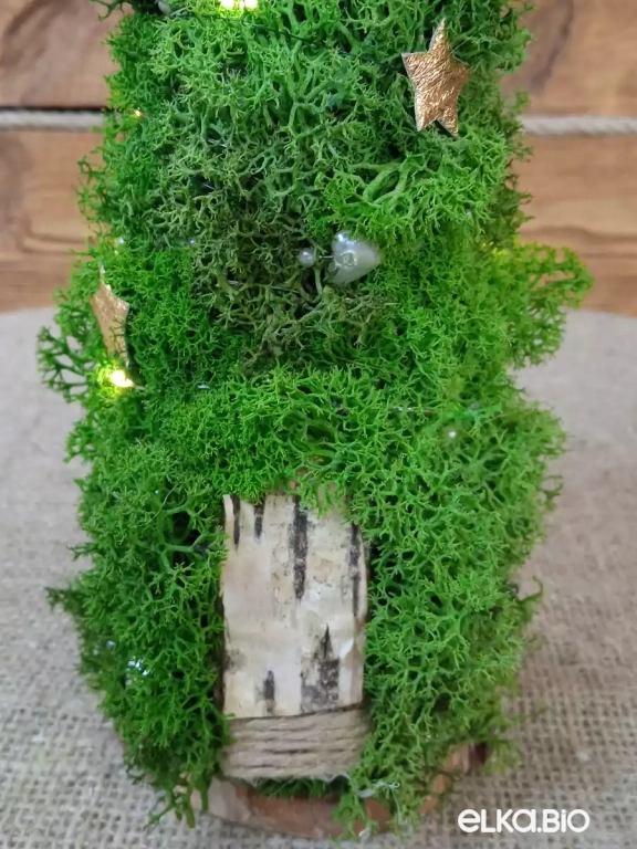 Настольная декоративная елка из мха с подсветкой Эльф Б29-В52