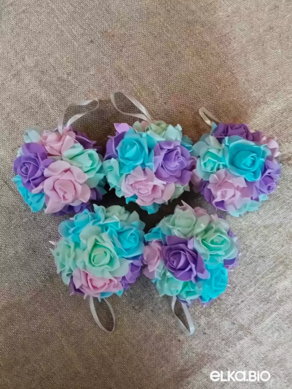 Шар из фоамирановых цветков Тайна Луны А42-В40