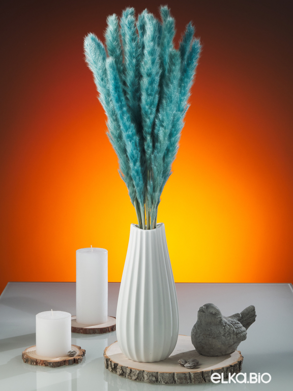 Трава сухоцвет пампас мини 90 шт. серо-малахитовый первый сорт