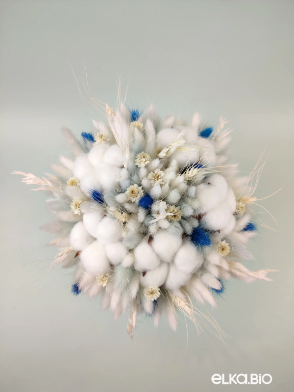 Букет из хлопка и голубого лагуруса А203-B113