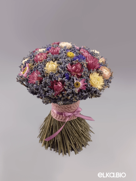 Букет из лаванды с розовой лентой Т218-B110