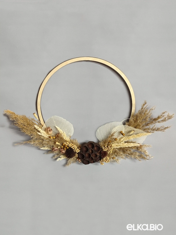 Венок с лотосом и сухоцветами Ю57-B100
