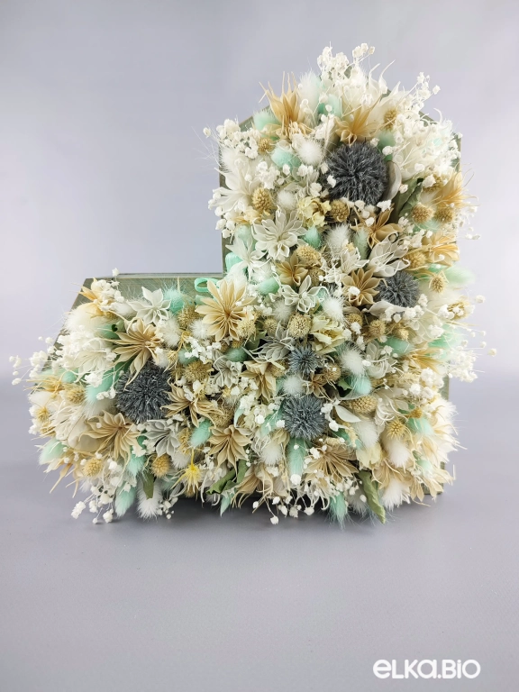 Настольная композиция из белых сухоцветов Т136-B101