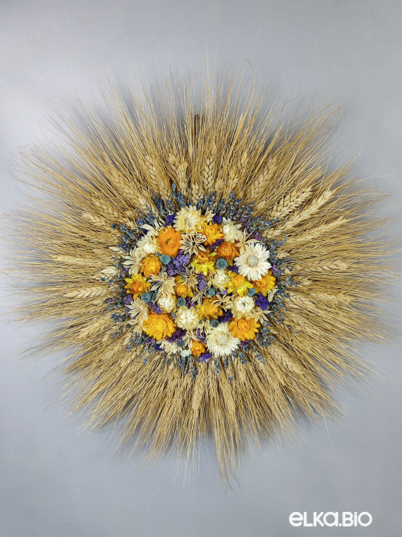 Настенное панно из цветов и колосьев пшеницы Т138-B103 Настенное панно из цветов и колосьев пшеницы Т138-B103