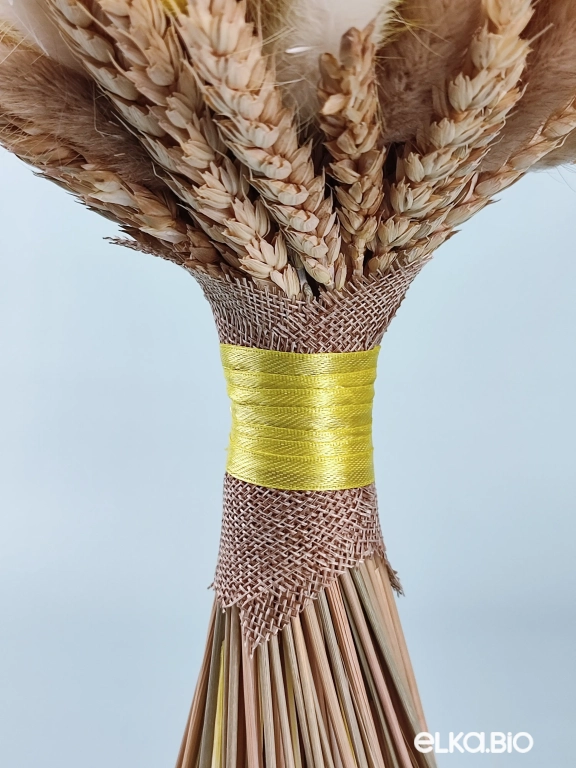 Маленький букет из лагуруса, пшеницы и льна Т161-B103