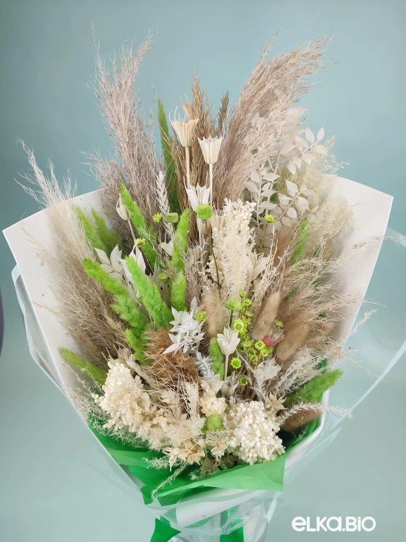 Полевой букет из сухоцветов с камышом Б136-B116