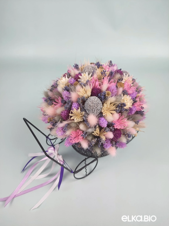 Сиреневая композиция с лавандой в кашпо Т211-B114