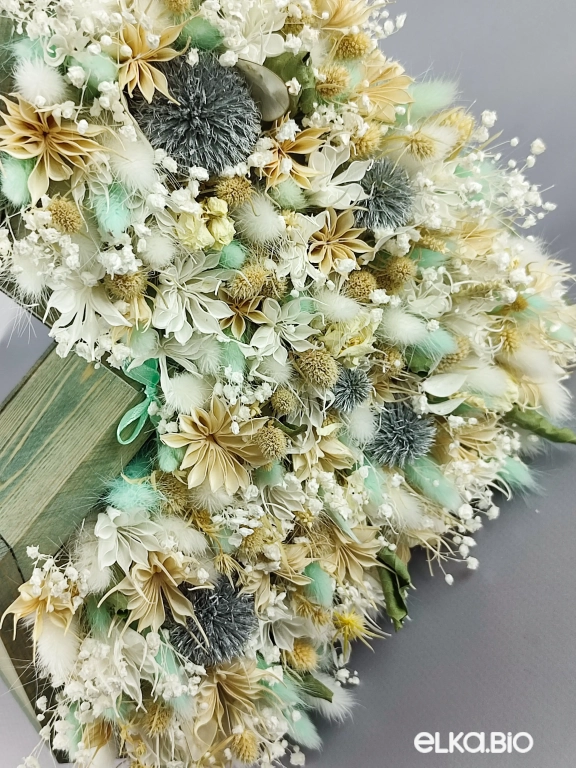 Настольная композиция из белых сухоцветов Т136-B101