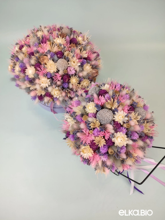 Сиреневая композиция с лавандой в кашпо Т211-B114