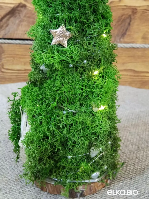 Настольная декоративная елка из мха с подсветкой Эльф Б29-В52