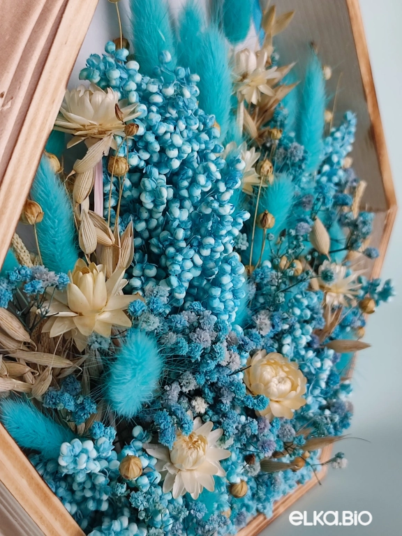 Подвесная композиция из голубых цветов Б56-B103