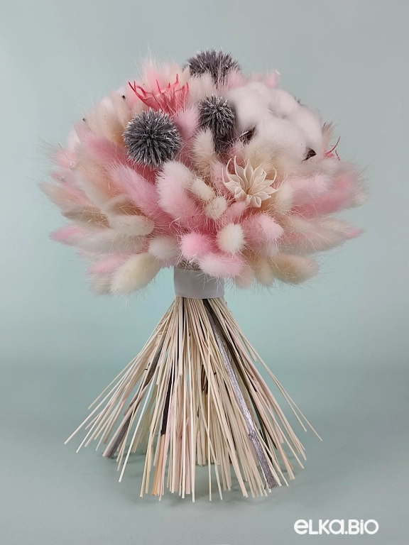 Букет из лагуруса, хлопка и нигеллы А144-B105