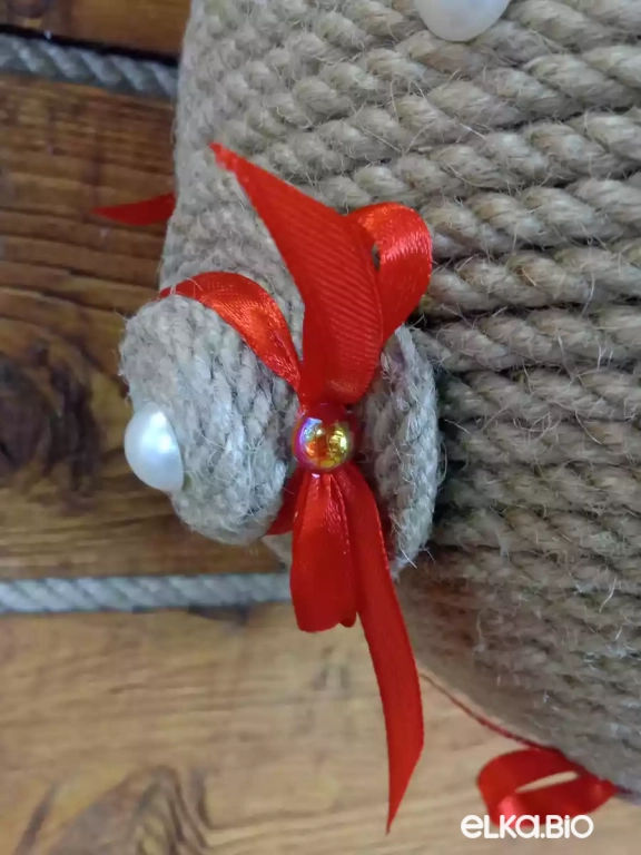 Декоративный шар из каната Новогодняя мечта П60-В42